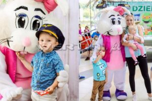 Postać bajkowa Zajączka Suzi na evencie z okazji Dnia Dziecka