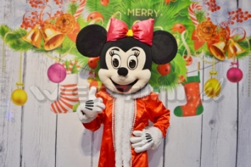 Myszka Minnie, świąteczna żywa maskotka do wynajęcia